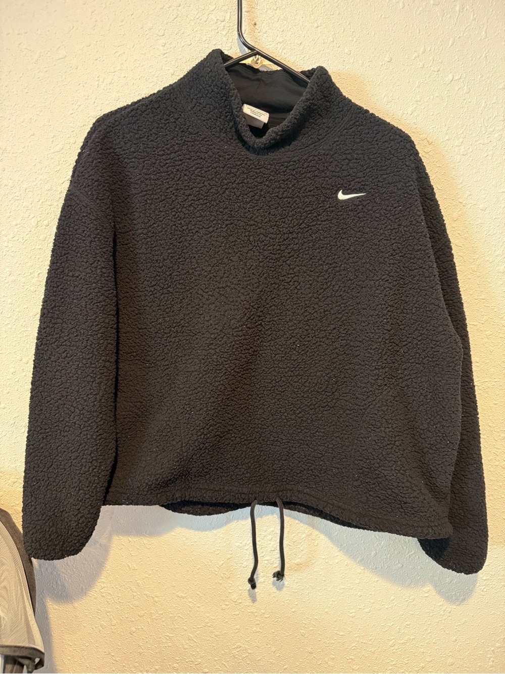 Nike womens Black Sherpa Pullover Sweater